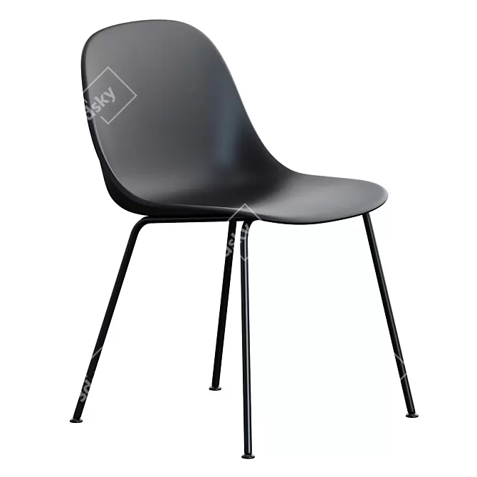 Muuto Fiber Plastic Side Chair 3D model image 4