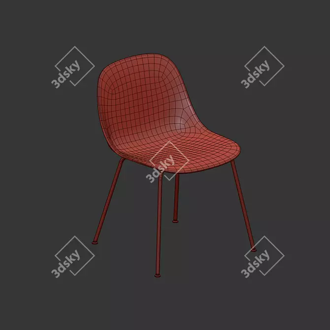 Muuto Fiber Plastic Side Chair 3D model image 6