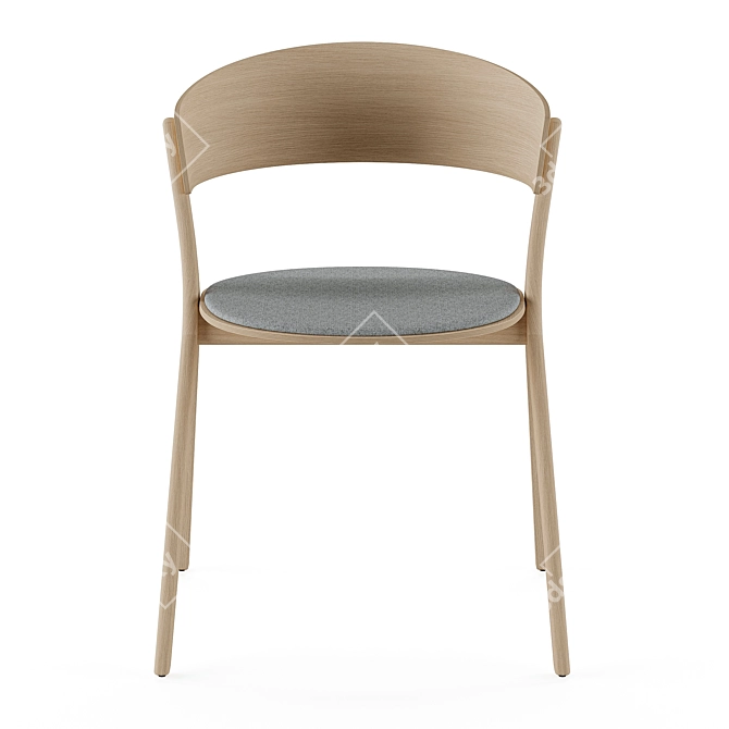 Modern Nordic V-Ray Wood Chair 3D model image 2