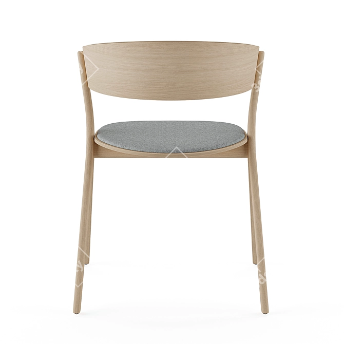 Modern Nordic V-Ray Wood Chair 3D model image 4