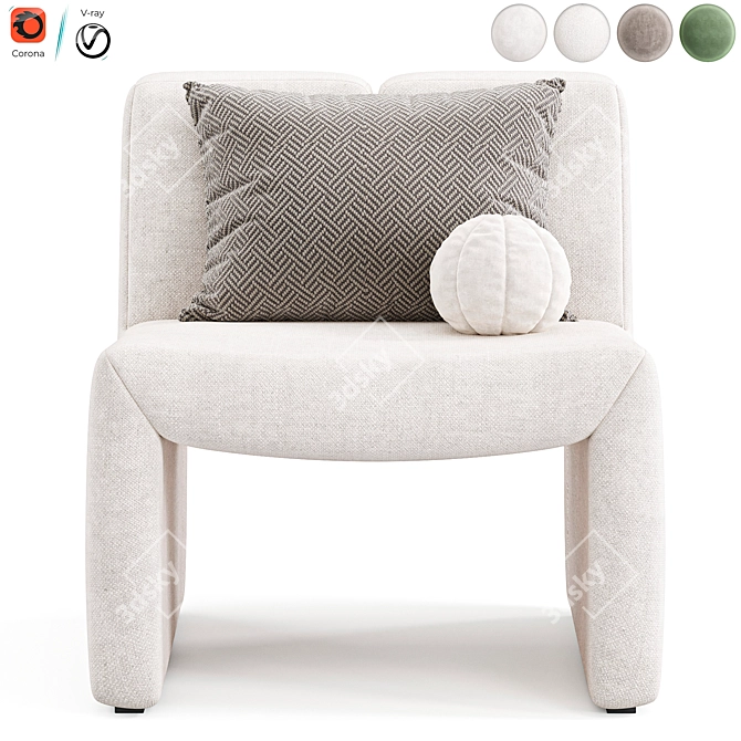 Elegant Macintosh Chair, Eichholtz's Masterpiece 3D model image 3