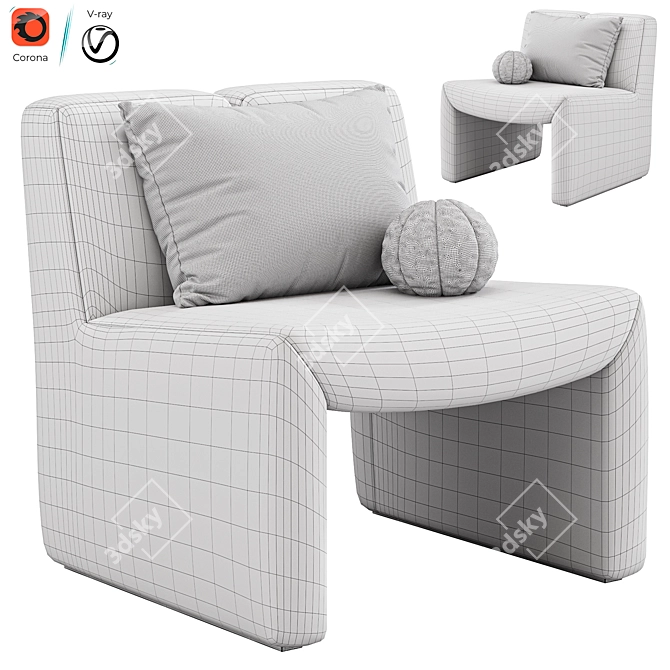 Elegant Macintosh Chair, Eichholtz's Masterpiece 3D model image 7