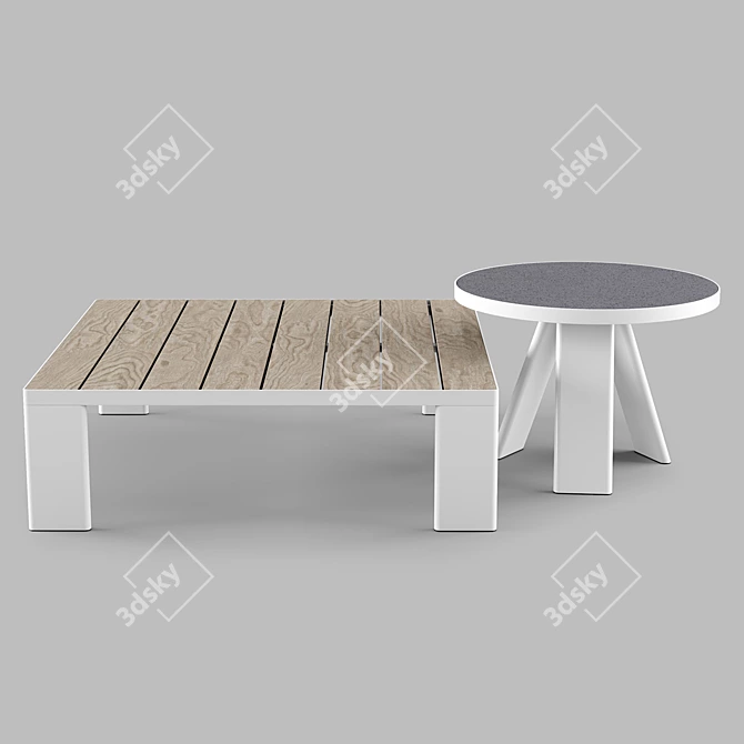 Modern Minimalist Coffee Tables Set 3D model image 3