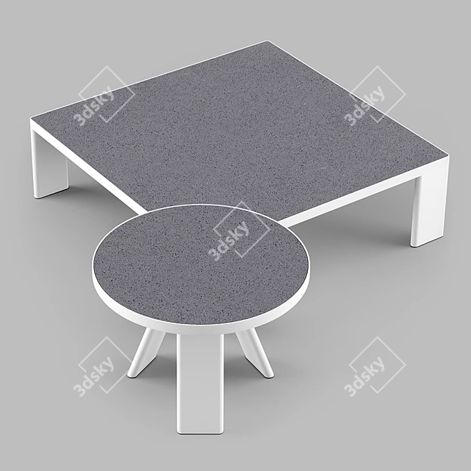 Modern Minimalist Coffee Tables Set 3D model image 4