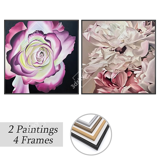 Art Set with Multiple Frames 3D model image 1