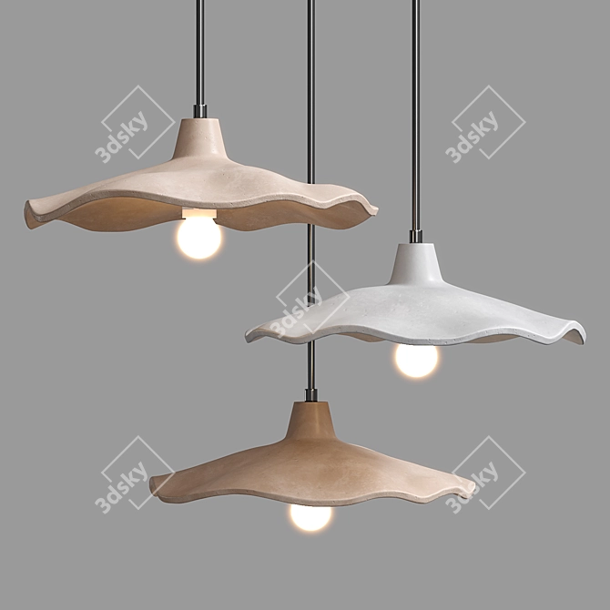 Artisan Ceramic Pendant Light 3D model image 1