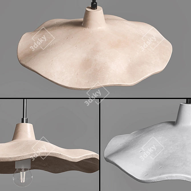 Artisan Ceramic Pendant Light 3D model image 3