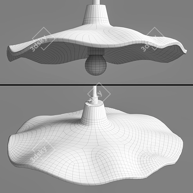 Artisan Ceramic Pendant Light 3D model image 4