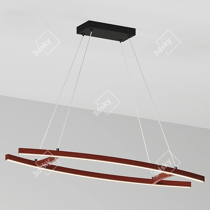 Contemporary LED Linear Suspension Light 3D model image 2