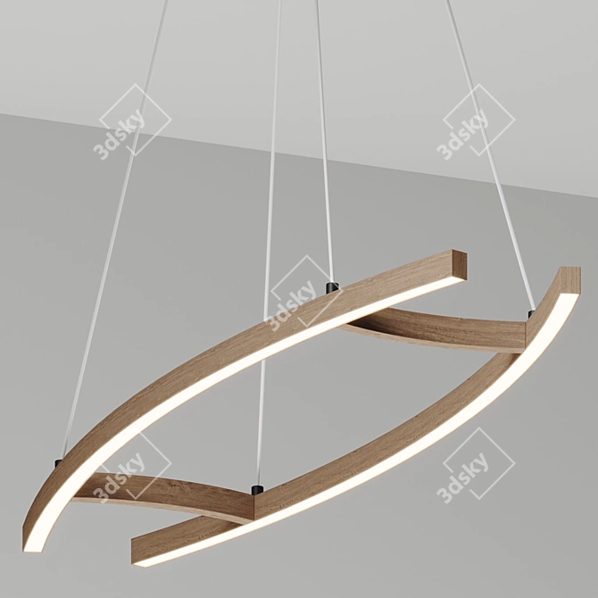 Contemporary LED Linear Suspension Light 3D model image 3