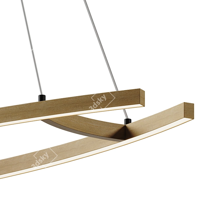 Contemporary LED Linear Suspension Light 3D model image 4