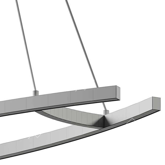 Contemporary LED Linear Suspension Light 3D model image 5