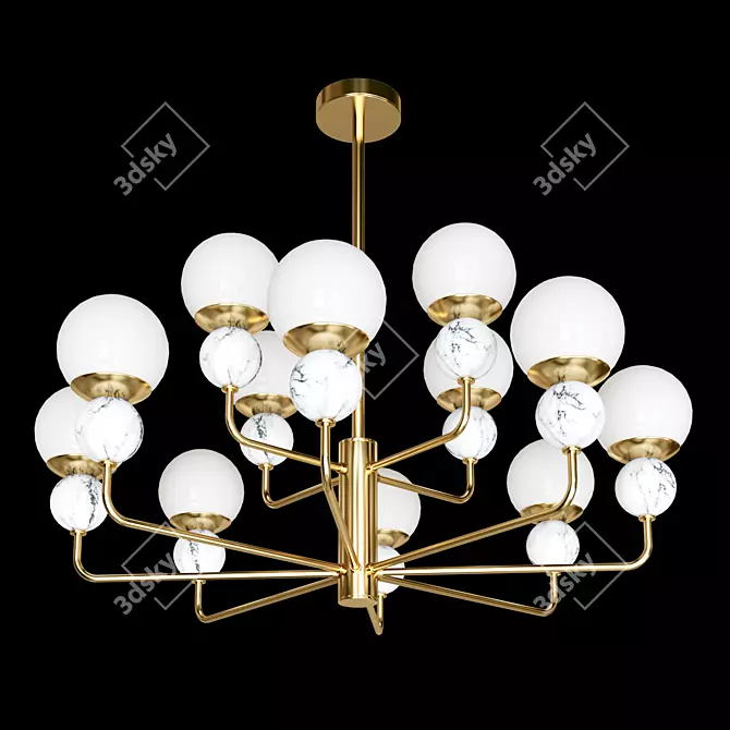 Elegant Sangamarmer Chandelier 90cm Diameter 3D model image 2
