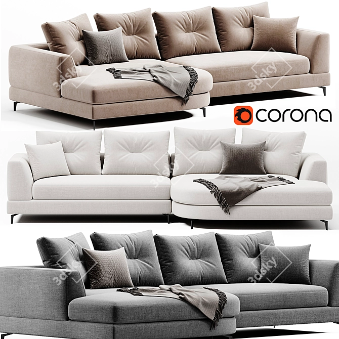 Eichholtz Modern Left Sectional Sofa 3D model image 1