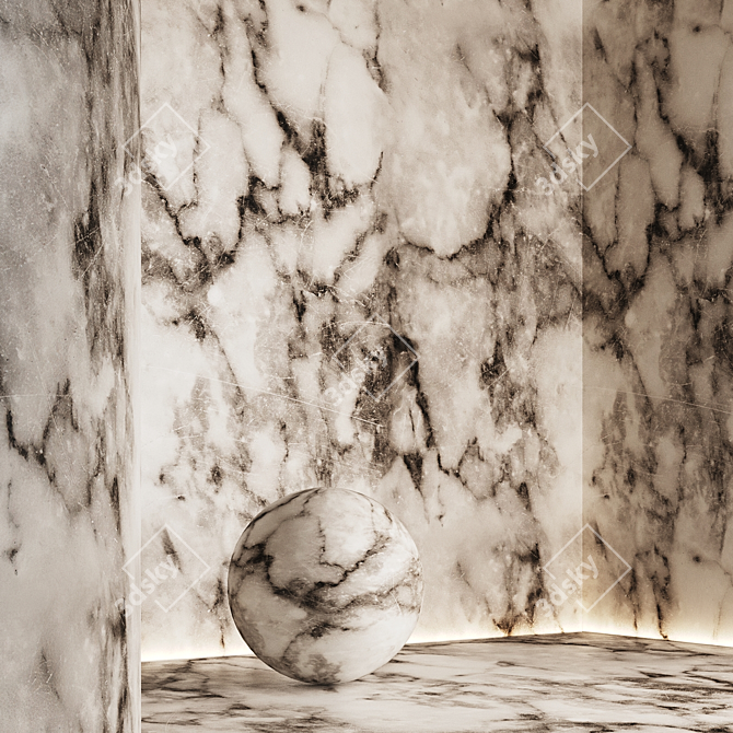 Seamless Multicolored Marble with Scratches №11 3D model image 2
