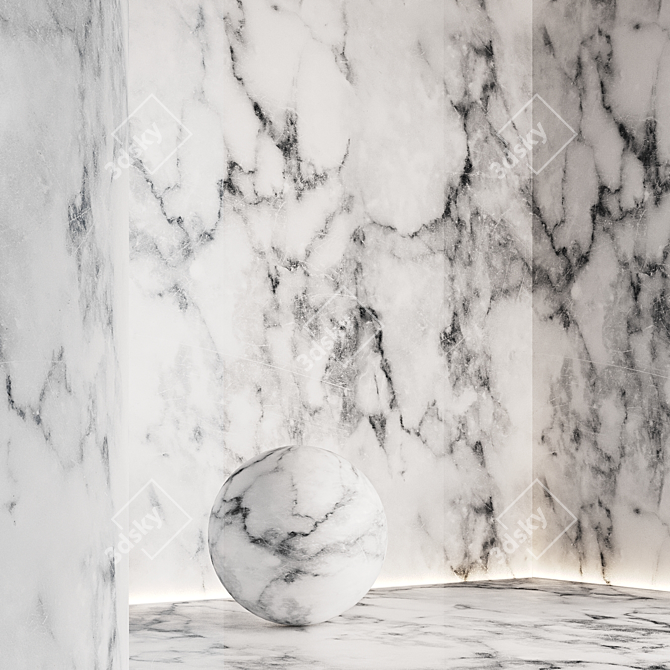 Seamless Multicolored Marble with Scratches №11 3D model image 3