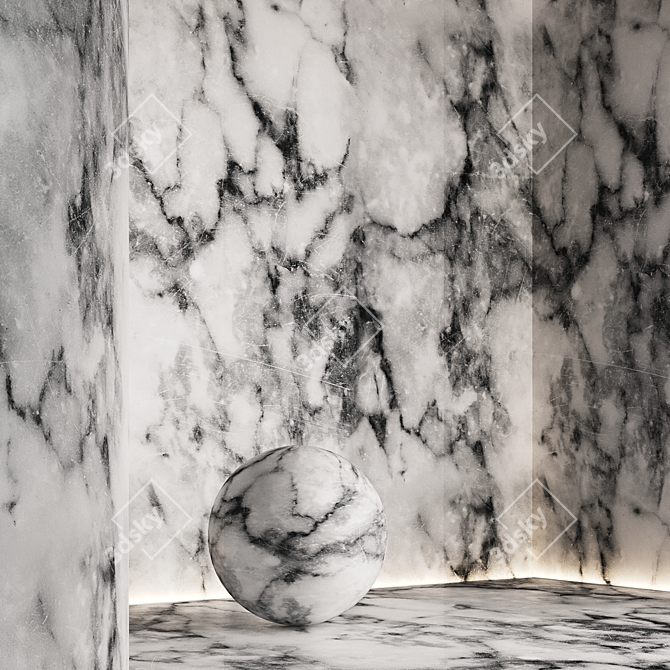 Seamless Multicolored Marble with Scratches №11 3D model image 4