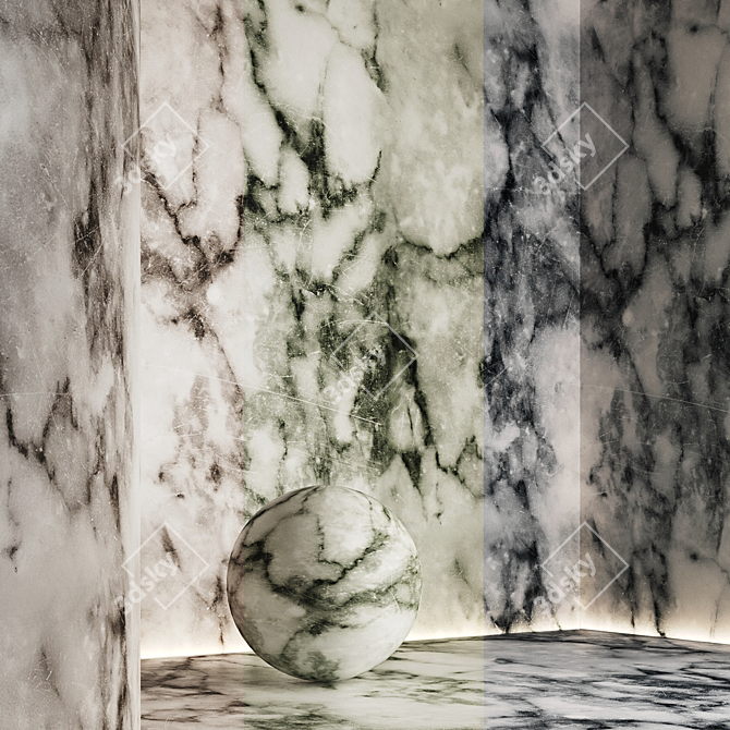 Seamless Multicolored Marble with Scratches №11 3D model image 5