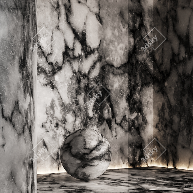 Seamless Multicolored Marble with Scratches №11 3D model image 6