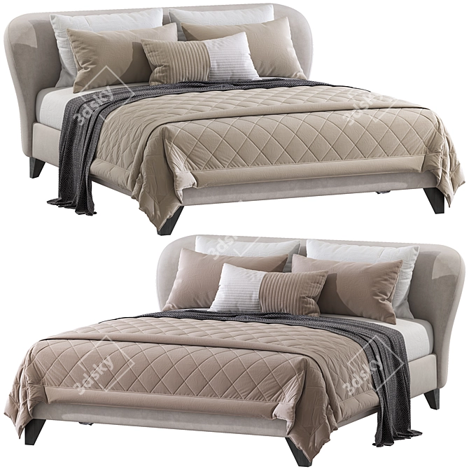 Modern Carnaby Bed 3D Model 3D model image 1