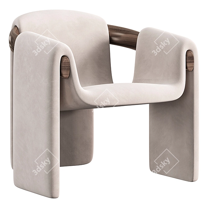 Elegant SARI Lounge Armchair Design 3D model image 1