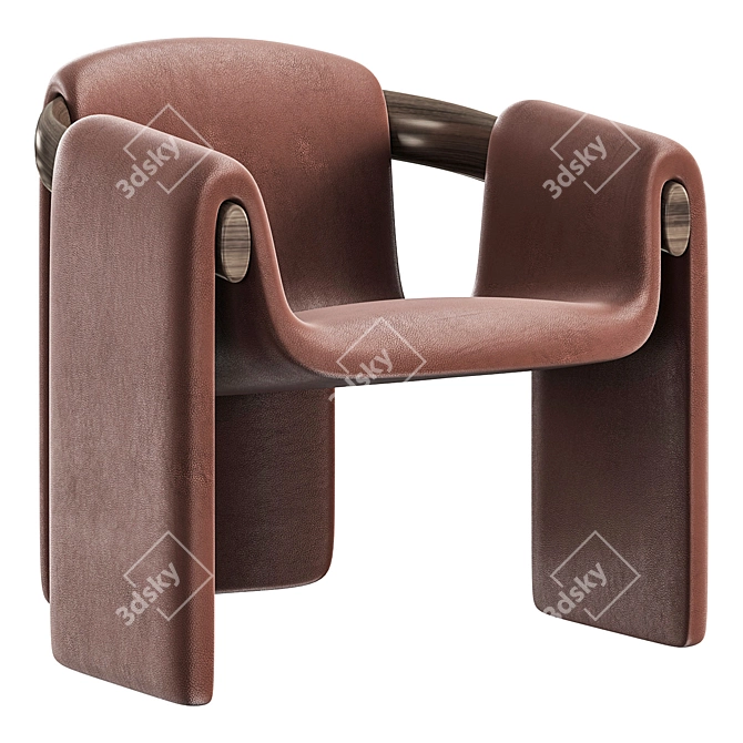 Elegant SARI Lounge Armchair Design 3D model image 2