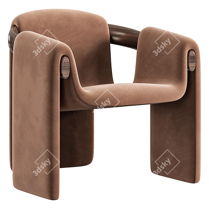 Elegant SARI Lounge Armchair Design 3D model image 3