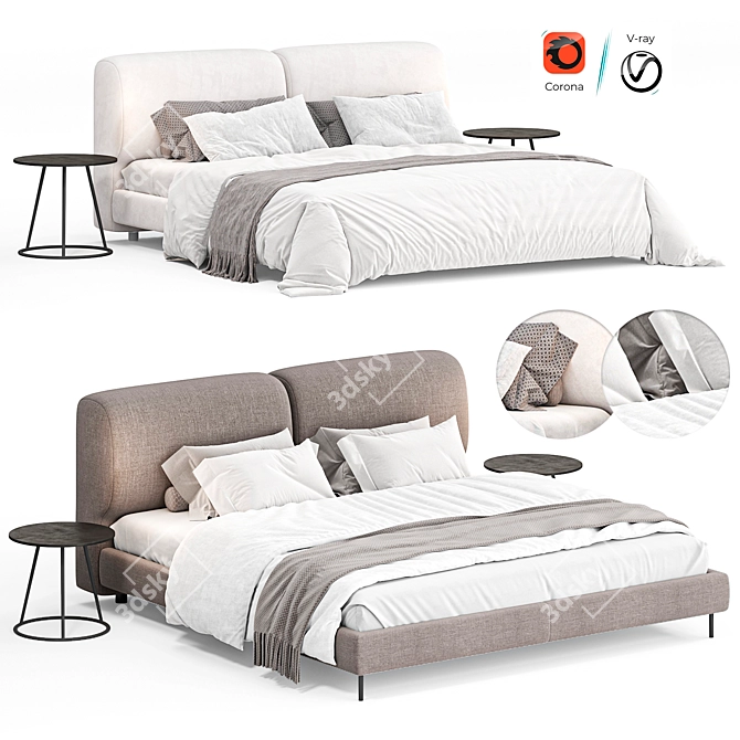 Luxury Italian Design Bed 2015 3D model image 1