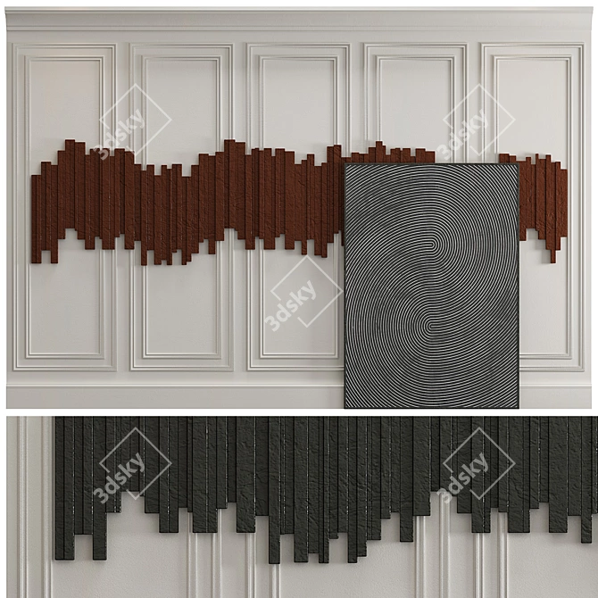 Decorative Wall Panel Set 23 3D model image 2