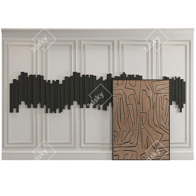 Decorative Wall Panel Set 23 3D model image 3