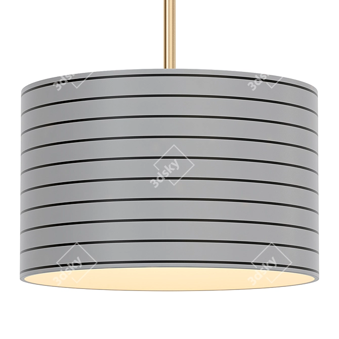 Sleek Banded Pendant Light 3D model image 1