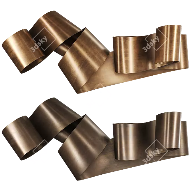 Martha Sturdy Brass Landscape Sculpture 3D model image 1