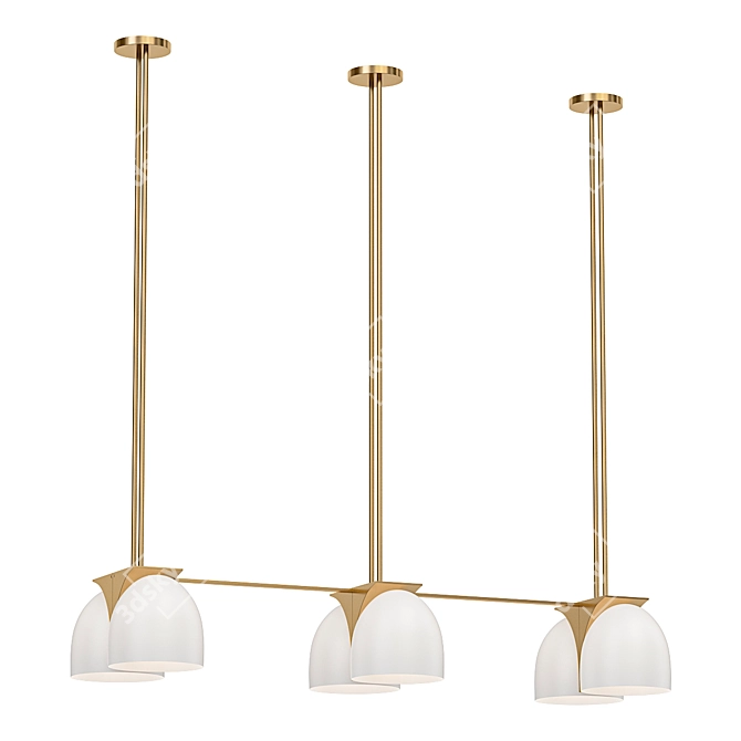 Sleek Tubi Pendant Lighting 3D model image 1
