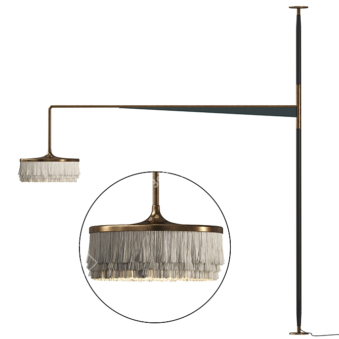 Sleek Abatjour Ceiling-Floor Lamp 3D model image 1