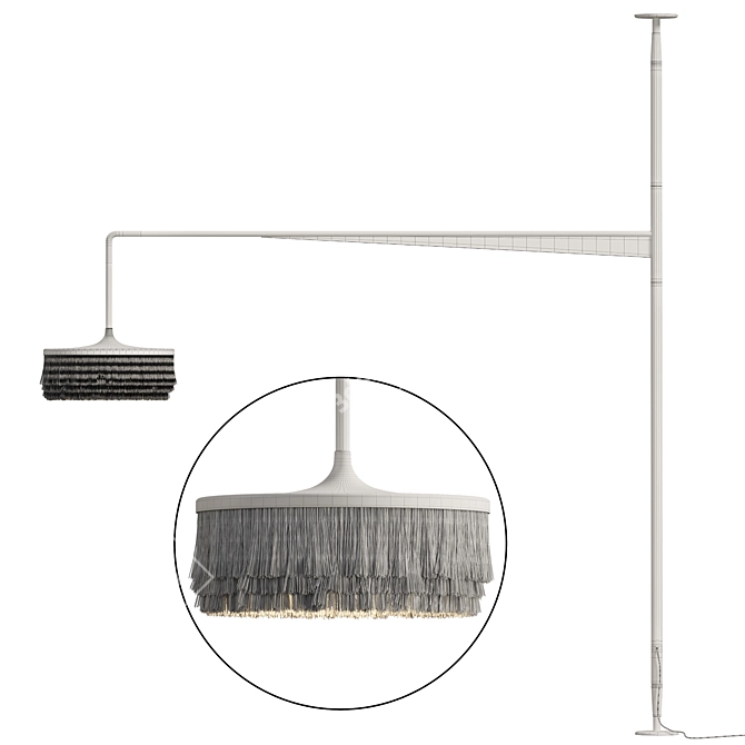 Sleek Abatjour Ceiling-Floor Lamp 3D model image 2