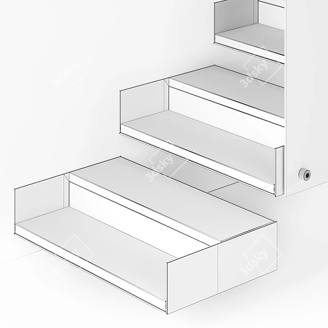 Contemporary Interior Stair Set 11 3D model image 7