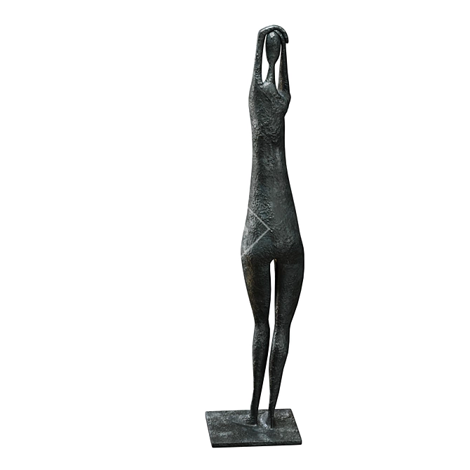 Bronze Standing Figure Sculpture 3D model image 3