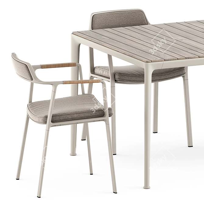 Outdoor Elegance Set: Vipp711 Chair & Mirto Table 3D model image 3