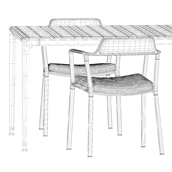 Outdoor Elegance Set: Vipp711 Chair & Mirto Table 3D model image 5
