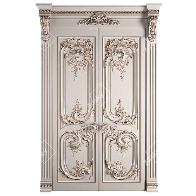 Baroque Style Classic Doors 3D model image 1