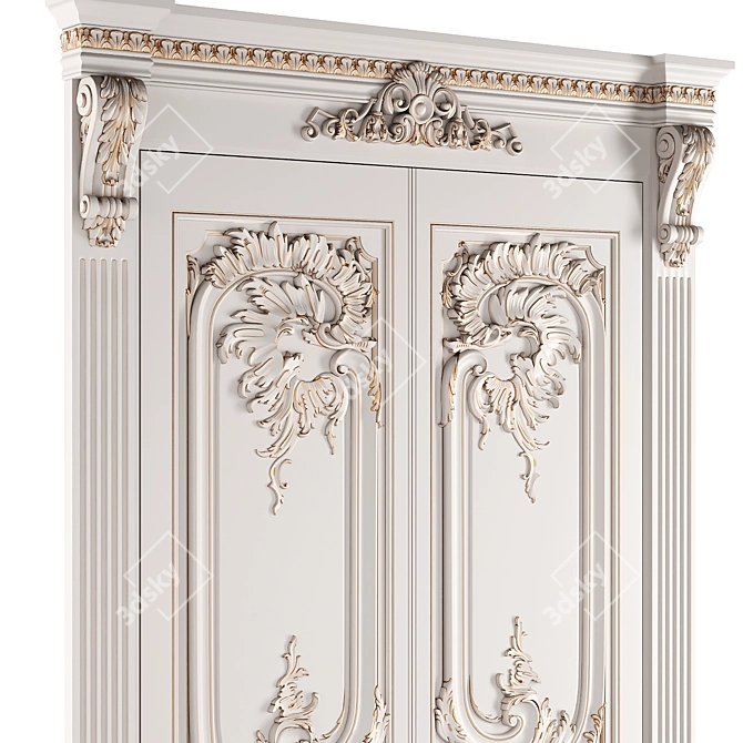 Baroque Style Classic Doors 3D model image 2