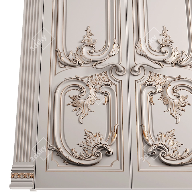 Baroque Style Classic Doors 3D model image 3