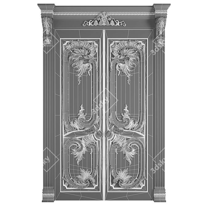 Baroque Style Classic Doors 3D model image 4