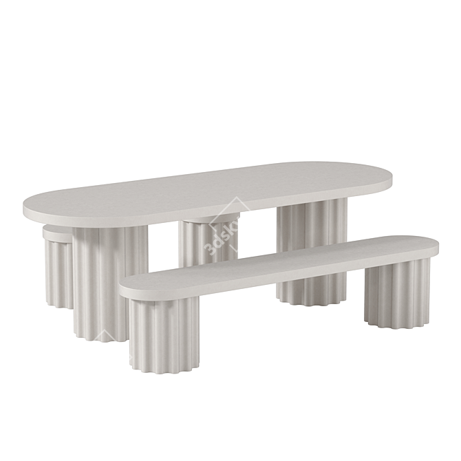 Chantel Concrete Outdoor Furniture Set 3D model image 2