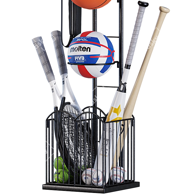 Sport Set Organizer Equipment Storage 3D model image 4