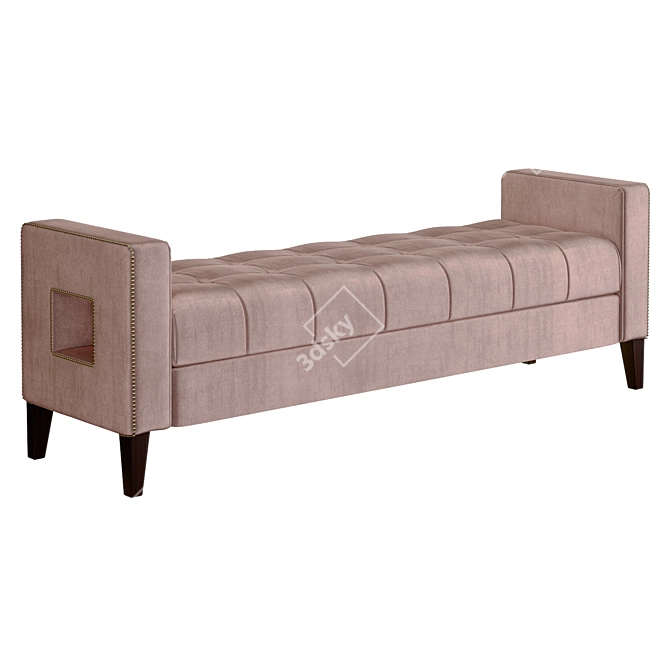 Bloomsbury Bench: Velvet Elegance & Aesthetic 3D model image 2