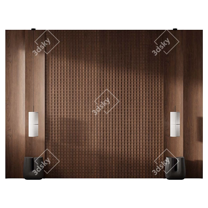 Decorative Headboard with High Polys 3D model image 2