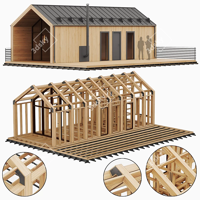 Urban Barn 3D Model Kit 3D model image 8