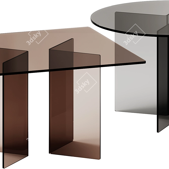 Fiam Italia CORNER Glass Tables 3D model image 3