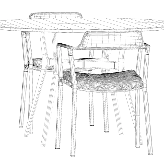 Sleek Outdoor Duo: Vipp711 Chair & Branch Table 3D model image 5